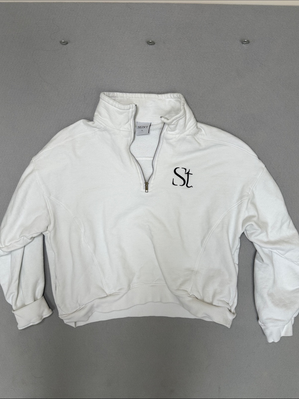 SEINT White Half-Zip Pullover - Classic Minimalist